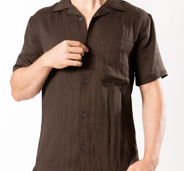 Camisa casual manga corta diseño clásico regular fit para hombre