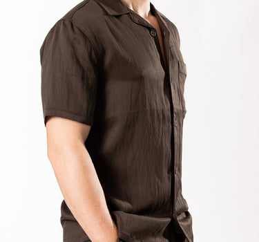 Camisa casual manga corta diseño clásico regular fit para hombre