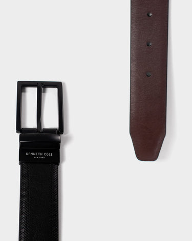 Correa de cuero reversible para hombre noir