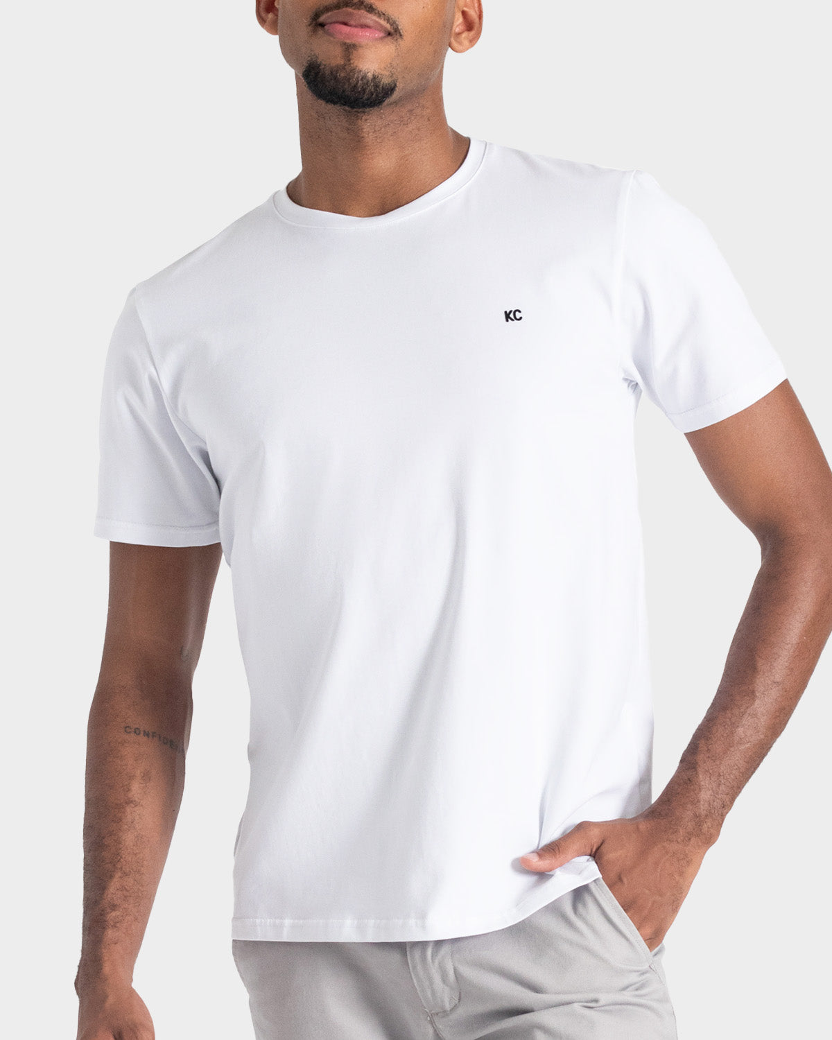 Camiseta fondo entero para hombre whithe