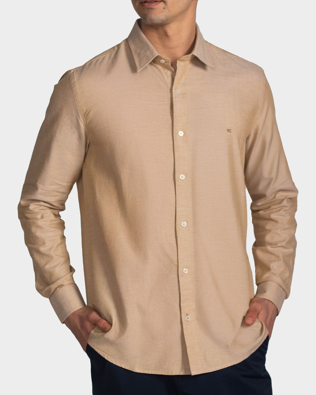 Camisa manga larga fondo entero para hombre