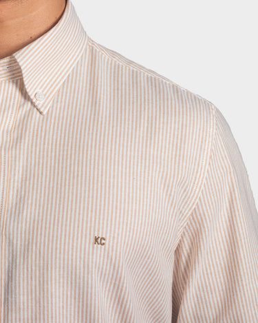 Camisa manga larga a rayas para hombre