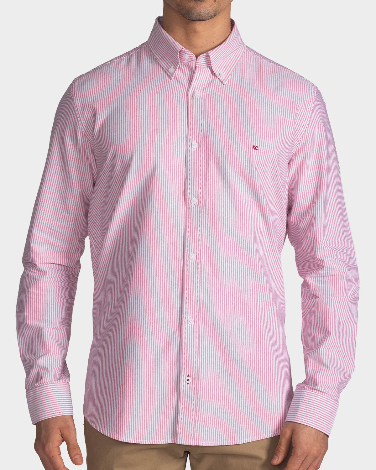 Camisa manga larga a rayas para hombre