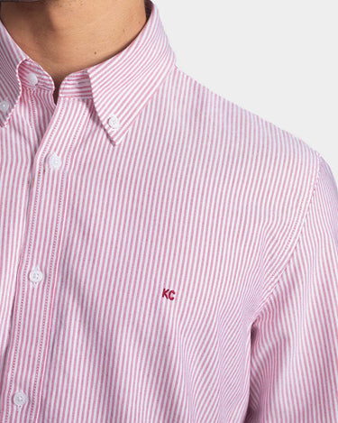 Camisa manga larga a rayas para hombre