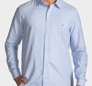 Camisa manga larga a rayas para hombre