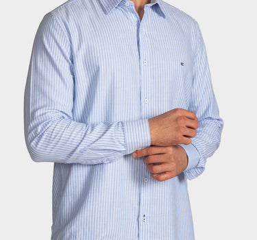 Camisa manga larga a rayas para hombre