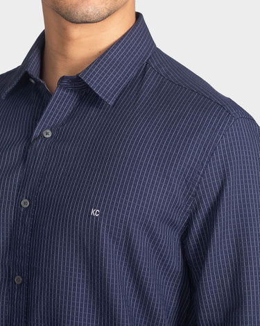 Camisa manga larga a cuadros para hombre
