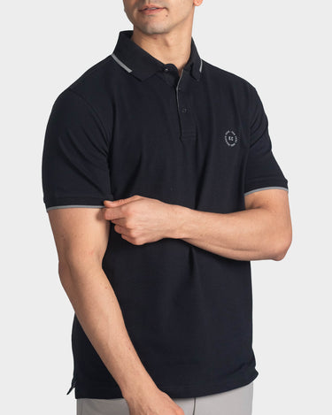 Polo fondo entero para hombre black