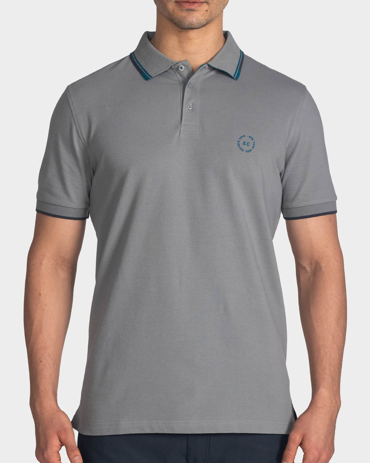 Polo fondo entero para hombre silver