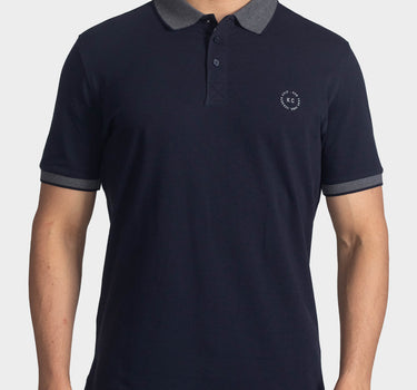 Polo fondo entero para hombre navy