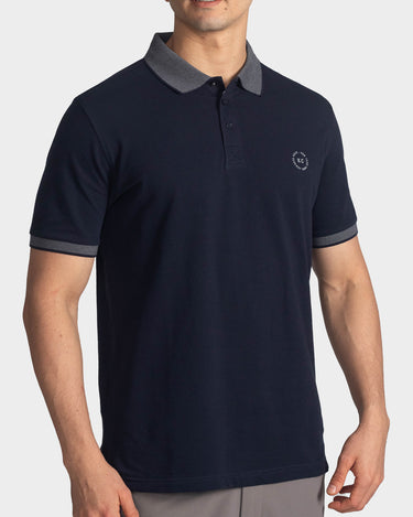 Polo fondo entero para hombre navy