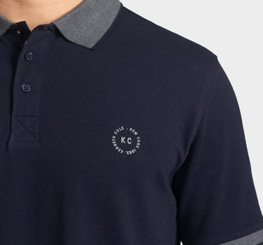 Polo fondo entero para hombre navy