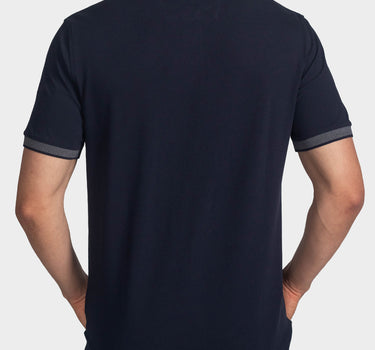 Polo fondo entero para hombre navy