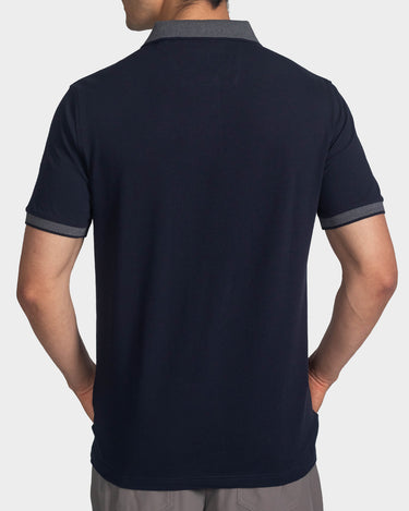 Polo fondo entero para hombre navy