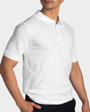 Polo fondo entero para hombre white