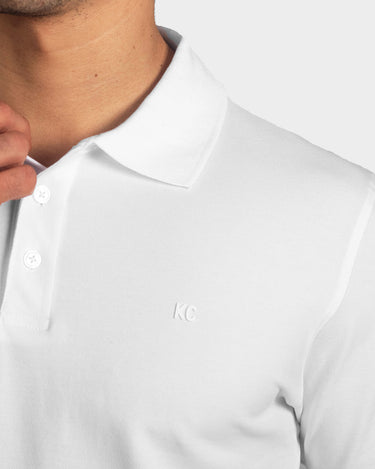 Polo fondo entero para hombre white