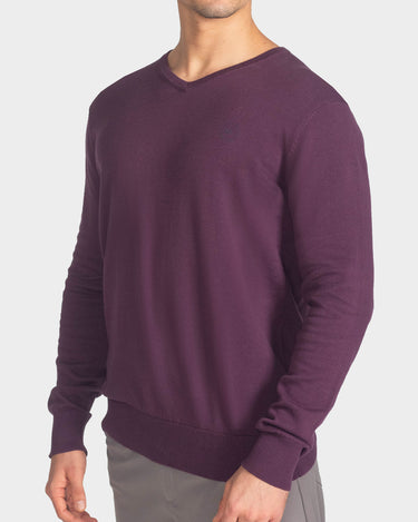 Suéter para hombre cuello v