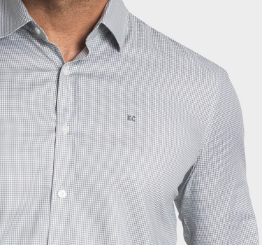 Camisa manga larga a cuadros para hombre