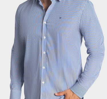 Camisa manga larga a rayas para hombre