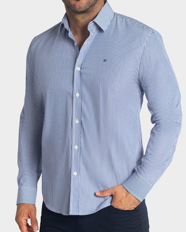 Camisa manga larga a rayas para hombre