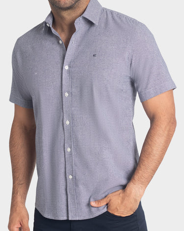 Camisa manga corta a cuadros para hombre