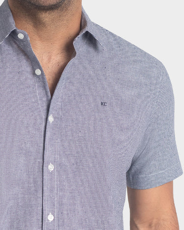 Camisa manga corta a cuadros para hombre