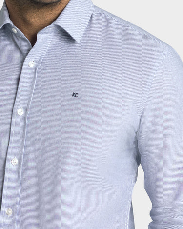 Camisa manga larga a rayas para hombre