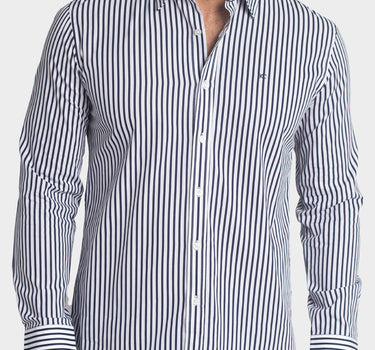 Camisa manga larga a rayas para hombre