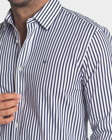 Camisa manga larga a rayas para hombre